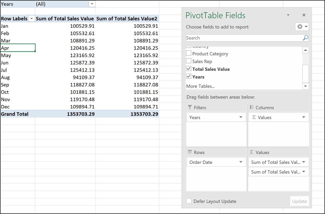 Comment calculer le pourcentage de variation avec les tableaux croisés dynamiques en Excel ...