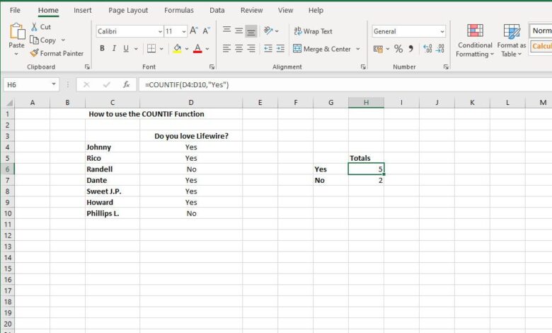 Comment utiliser la fonction COUNTIF dans Excel