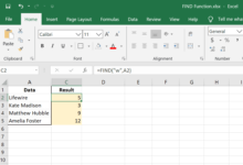Comment utiliser la fonction FIND d'Excel
