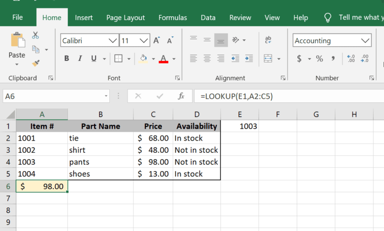 Comment utiliser la fonction LOOKUP dans Excel