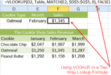 Formule de recherche bidirectionnelle sur Excel avec VLOOKUP