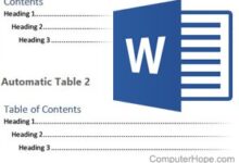Illustration : Table des matières de Microsoft Word.