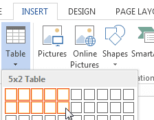Comment insérer un tableau dans Microsoft Word 2013