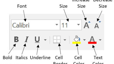 Police Microsoft Excel et barre de format de cellule