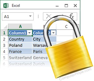 Illustration : Un fichier Excel verrouillé.