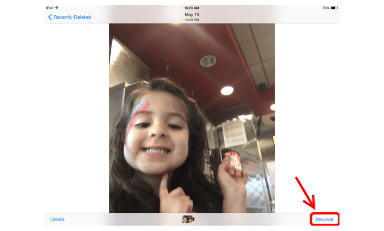 Comment récupérer ou supprimer une photo sur l'iPad