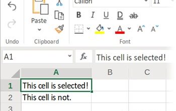 Cellule sélectionnée dans une feuille de calcul.