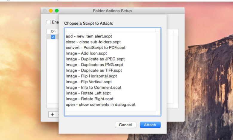 Configurer les actions du dossier OS X pour savoir quand un fichier est ajouté