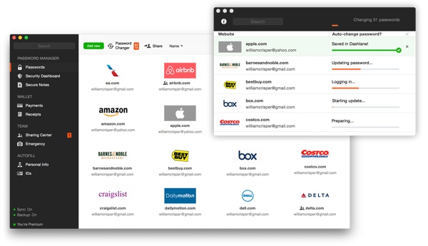 Gestionnaire de mots de passe Dashlane