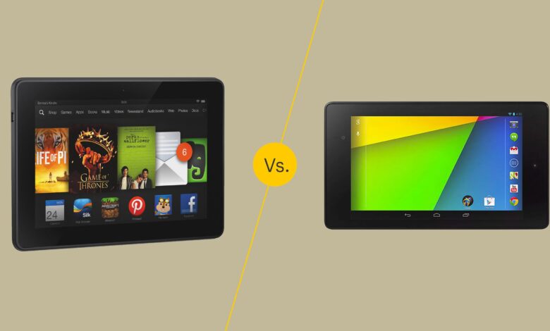 Kindle Fire HDX 7 contre Nexus 7