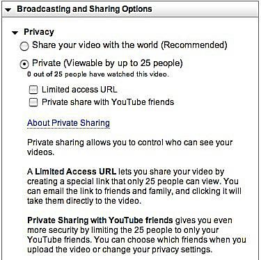 Paramètres de confidentialité de YouTube