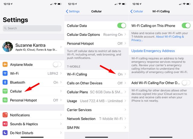 Appel Wi-Fi sur iOS 12