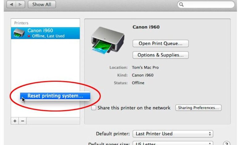 Réinitialiser le système d'impression de votre Mac pour résoudre les problèmes d'impression sous OS X