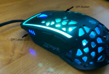 Souris de jeu Zephyr Bouton DPI et LEDs