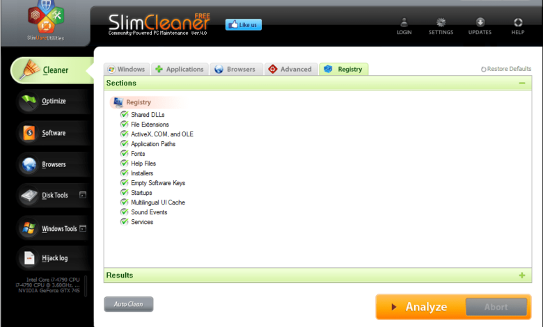 SlimCleaner Free v4.1.0.0 Review (Un nettoyeur de registre gratuit)
