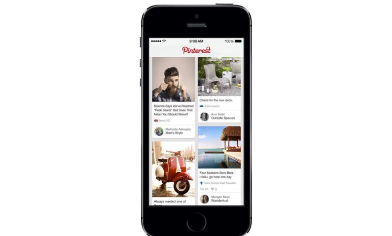 Un aperçu des applications Pinterest pour les téléphones mobiles