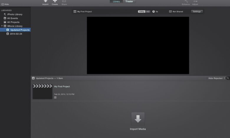 iMovie 10 - Démarrer un nouveau projet de montage vidéo
