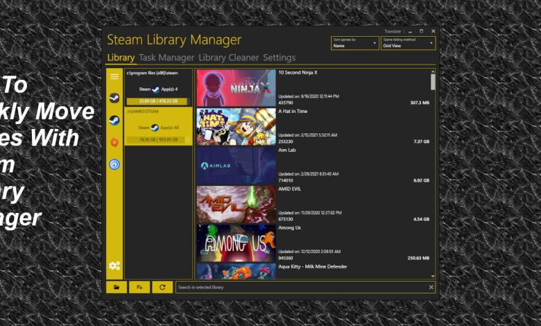 Utilisez Steam Library Manager pour déplacer rapidement des jeux Steam vers un autre lecteur