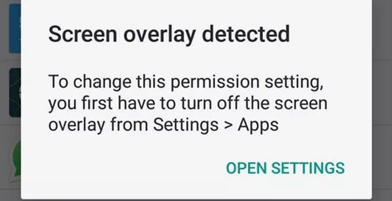 Comment réparer l'erreur détectée par superposition d'écran sur Android