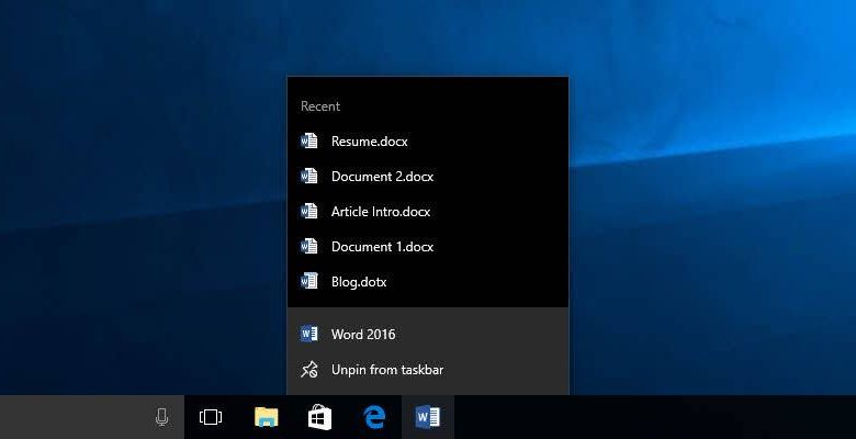 Comment effacer la liste de raccourcis des documents récents à l'arrêt dans Windows 10