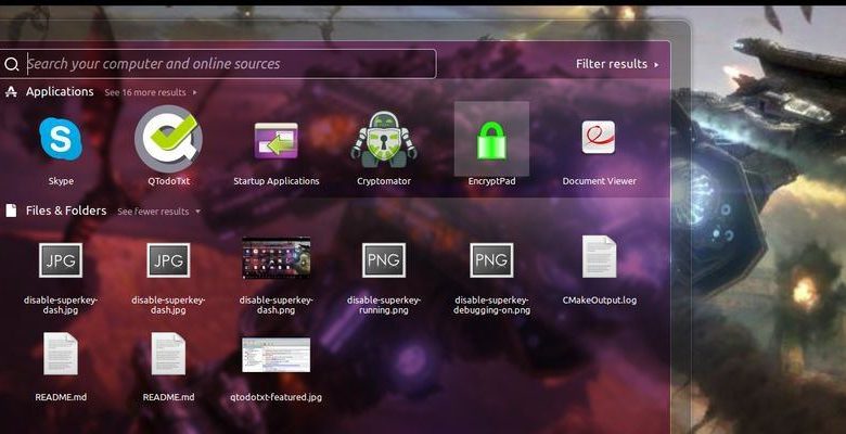 Comment désactiver la super clé dans Ubuntu lors de l'exécution d'applications en plein écran