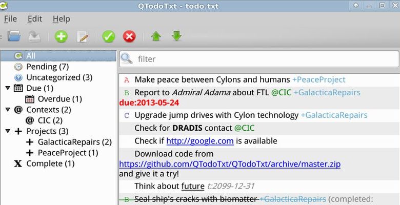 QTodoTxt - Un client GUI todo.txt pour Linux