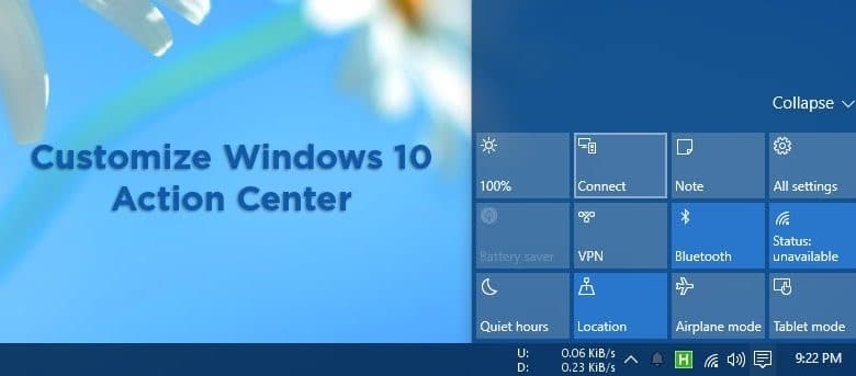 Comment personnaliser le centre d'action de Windows 10