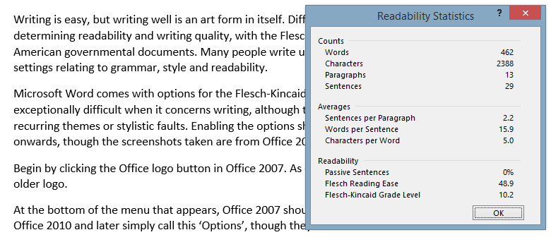 Comment obtenir que Microsoft Word vérifie la lisibilité de votre document