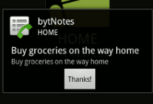 BytNotes définit une note de rappel pour votre contact dans Android