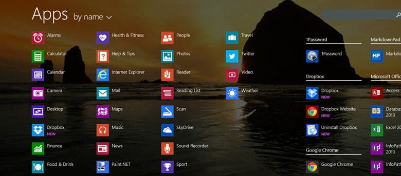 Remplacez l'écran de démarrage de Windows 8.1 par l'écran des applications