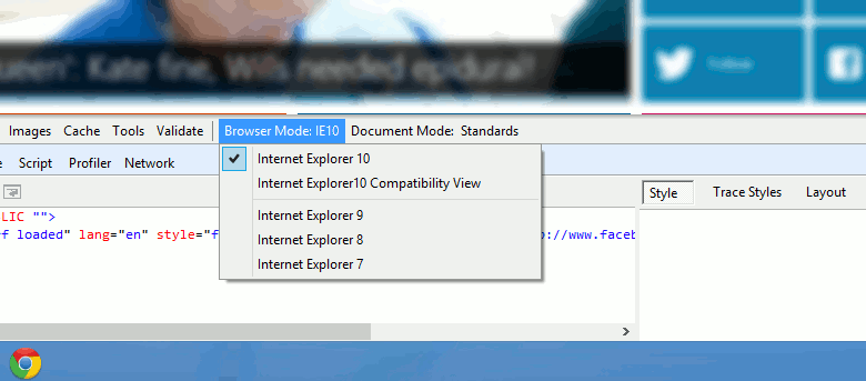 Comment afficher un site Web en mode IE 7, 8 et 9 dans Internet Explorer 10