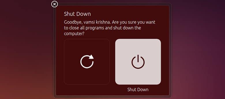 Désactiver la boîte de dialogue de confirmation d'arrêt dans Ubuntu