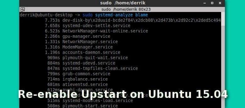 Réactiver Upstart sur Ubuntu 15.04